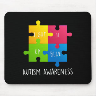 Autismus Bewusstsein Licht es auf blau Mousepad