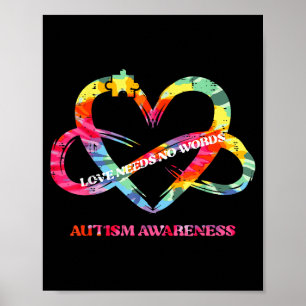Autismus-Bewusstsein Liebe Braucht Keine Worte Her Poster