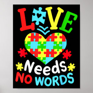 Autismus-Bewusstsein Liebe braucht keine Worte  Poster