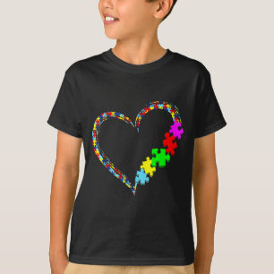 Autismus-Bewusstsein Liebe Herz-Puzzleteil-Geschen T-Shirt