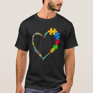 Autismus-Bewusstsein Liebe Herz Puzzleteil Männer T-Shirt