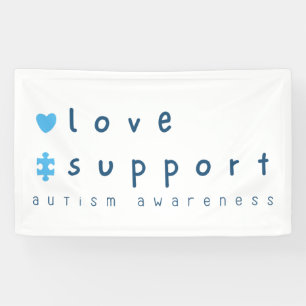 Autismus Bewusstsein Liebe Unterstützung Banner Gr