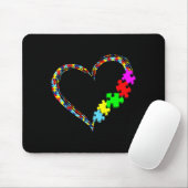 Autismus-Bewusstsein Liebesherz-Puzzleteil-Geschen Mousepad (Mit Mouse)