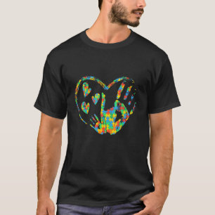 Autismus-Bewusstsein Liebesherz-Puzzleteil-Geschen T-Shirt