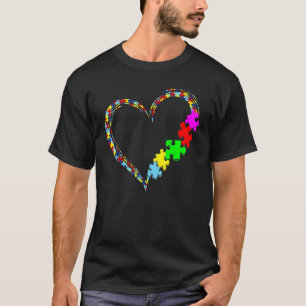 Autismus-Bewusstsein Liebesherz-Puzzleteil-Geschen T-Shirt