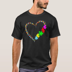 Autismus-Bewusstsein Liebesherz-Puzzleteil Männer T-Shirt