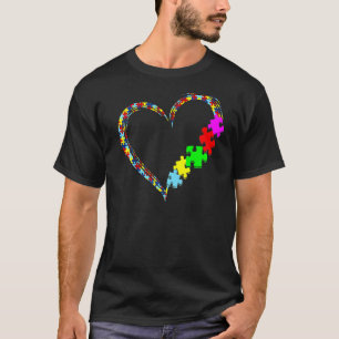 Autismus-Bewusstsein Liebesherz-Puzzleteil Männer T-Shirt