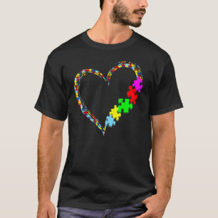 Autismus-Bewusstsein Liebesherz-Puzzleteil T-Shirt