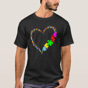 Autismus-Bewusstsein Liebesherz-Puzzleteil Valenti T-Shirt