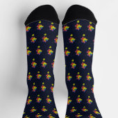 Autismus-Bewusstsein Lila Gelbe Puzzles Socken (Oben)