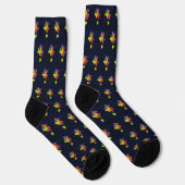 Autismus-Bewusstsein Lila Gelbe Puzzles Socken (Rechts)