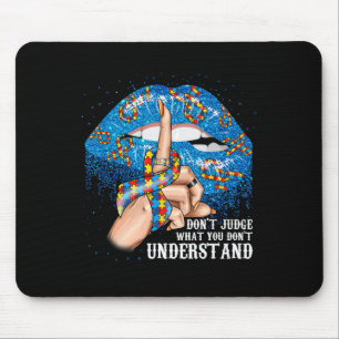 Autismus-Bewusstsein Lippen Mousepad