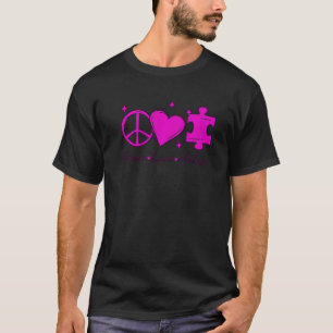 Autismus-Bewusstsein Lustig Frieden Liebe Puzzle K T-Shirt