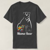 Autismus Bewusstsein Mama Bären Mama Autistisches T-Shirt (Design vorne)