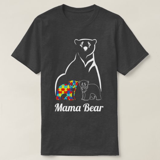 Autismus Bewusstsein Mama Bären Mama Autistisches T-Shirt (Design vorne)