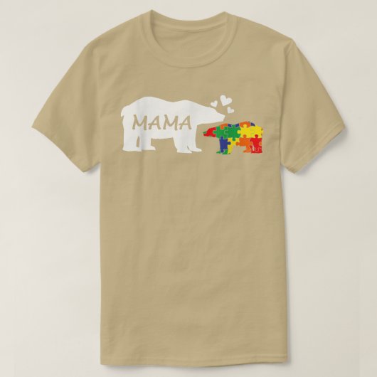 Autismus Bewusstsein Mama Bear Puzzle Piece Autist T-Shirt (Design vorne)