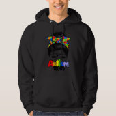 Autismus Bewusstsein Mama Leben Messy Bun Sonnenbr Hoodie (Vorderseite)