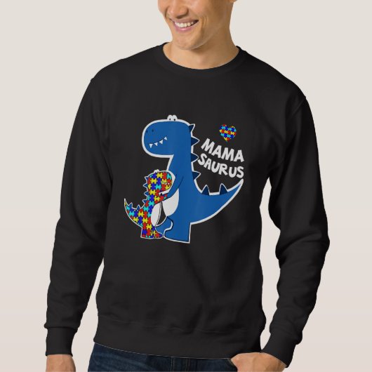 Autismus Bewusstsein Mama Saurus Dinosaur Puzzle M Sweatshirt (Vorderseite)