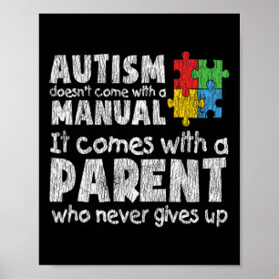 Autismus Bewusstsein Mama Vater Eltern Autistische Poster