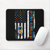 Autismus Bewusstsein Mama Vater Usa Flaggenwarnsys Mousepad (Mit Mouse)