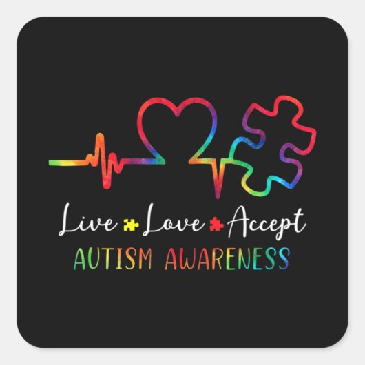 Autismus Bewusstsein Männer Frauen Kinder leben Li Quadratischer Aufkleber (Vorderseite)