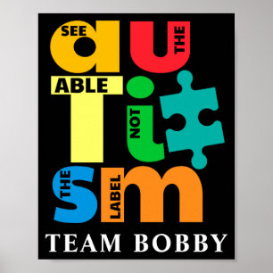 Autismus-Bewusstsein Matching Familie Team Custom  Poster