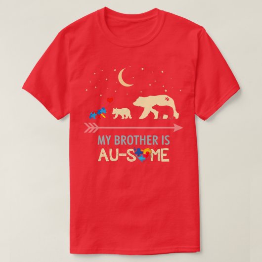 Autismus Bewusstsein Mein Bruder ist AUSOME T-Shirt (Design vorne)