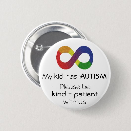 Autismus Bewusstsein "Mein Kind hat Autismus" Butt Button (Vorne & Hinten)