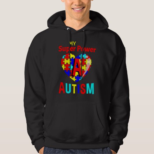 Autismus Bewusstsein mein Super-Power Autismus Hoodie (Vorderseite)