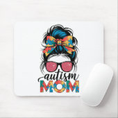 Autismus Bewusstsein Messy Bun Autismus Mama Coque Mousepad (Mit Mouse)