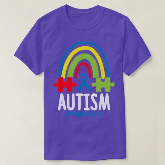 Autismus Bewusstsein Monat Regenbogen Puzzleteile T-Shirt (Design vorne)