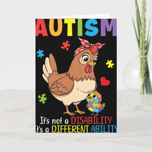 Autismus-Bewusstsein Mutter-Huhn Andersfähigkeit  Karte (Vorderseite)