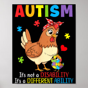 Autismus-Bewusstsein Mutter Huhn Andersfähigkeit Poster