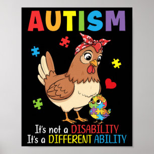 Autismus-Bewusstsein Mutter Huhn Unterschiedliche  Poster
