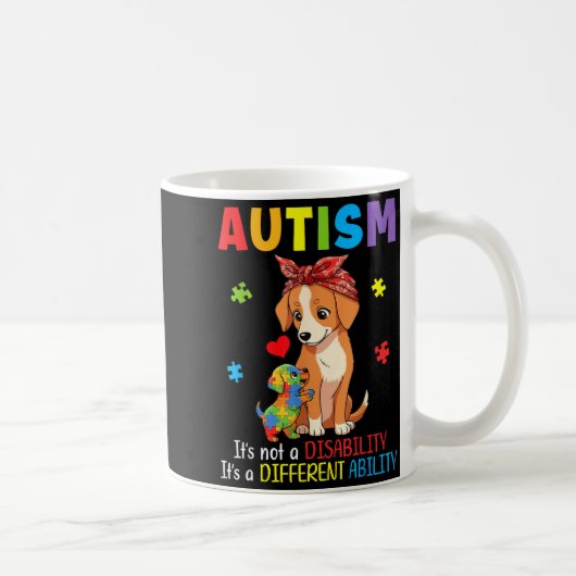 Autismus-Bewusstsein Mutter Hund Unterschiedliche Kaffeetasse (Rechts)