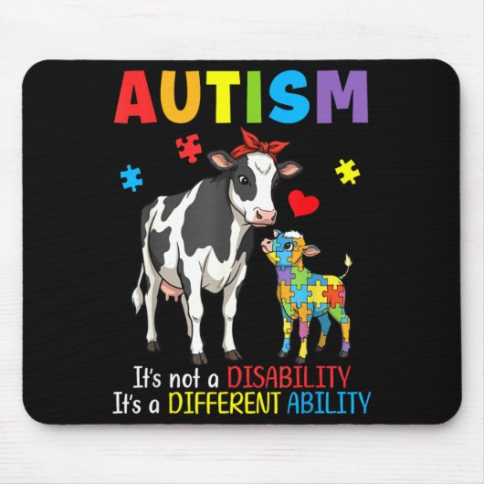 Autismus-Bewusstsein Mutter Kuh Unterschiedliche F Mousepad (Vorne)