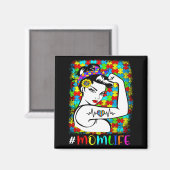 Autismus-Bewusstsein-Mutter-Leben-Krieger Autistis Magnet (Vorderseite/Rückseite)