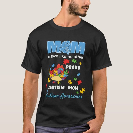 Autismus-Bewusstsein Mutter Mutterliebe Stolz Auti T-Shirt (Vorderseite)