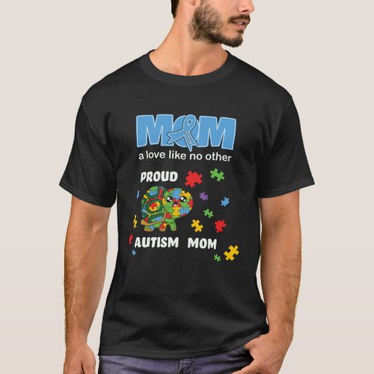 Autismus-Bewusstsein Mutter Mutterliebe Stolz Auti T-Shirt (Vorderseite)