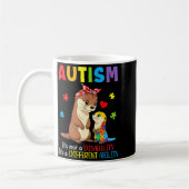 Autismus-Bewusstsein Mutter Otter Unterschiedliche Kaffeetasse (Links)