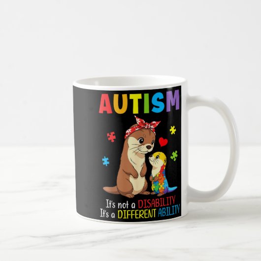 Autismus-Bewusstsein Mutter Otter Unterschiedliche Kaffeetasse (Rechts)