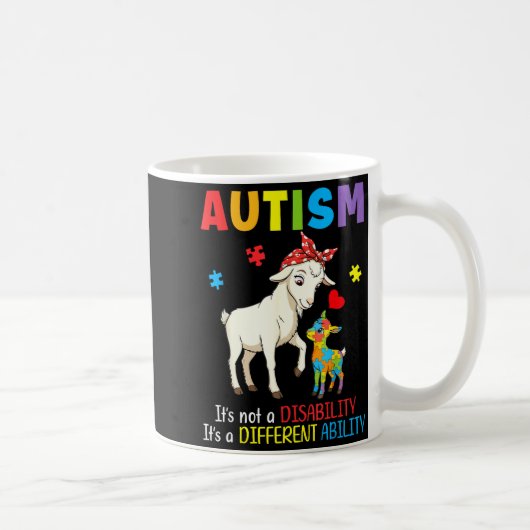 Autismus-Bewusstsein Mutterziege Unterschiedliche Kaffeetasse (Rechts)