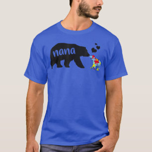 Autismus Bewusstsein Nana Bär Puzzle Piece Autisti T-Shirt