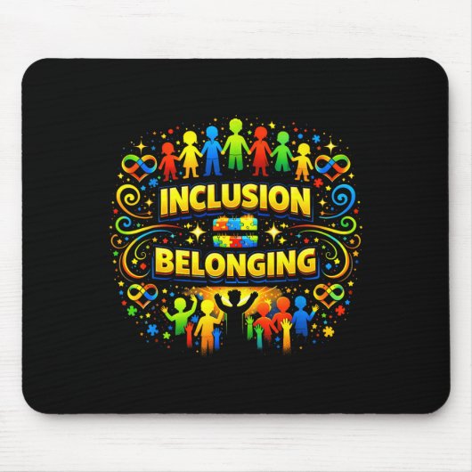 Autismus-Bewusstsein neurodivergente Inklusion bed Mousepad (Vorne)