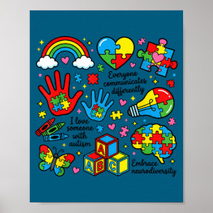 Autismus-Bewusstsein Neurodiversitäts-Bewusstsein Poster