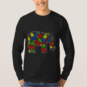 Autismus Bewusstsein Niedlich Elephant Puzzle Piec T-Shirt