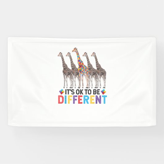 Autismus Bewusstsein Niedlich Giraffe Tier Es ist Banner (Horizontal)