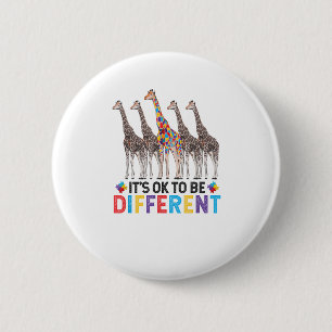 Autismus Bewusstsein Niedlich Giraffe Tier Es ist  Button