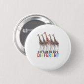 Autismus Bewusstsein Niedlich Giraffe Tier Es ist Button (Vorne & Hinten)