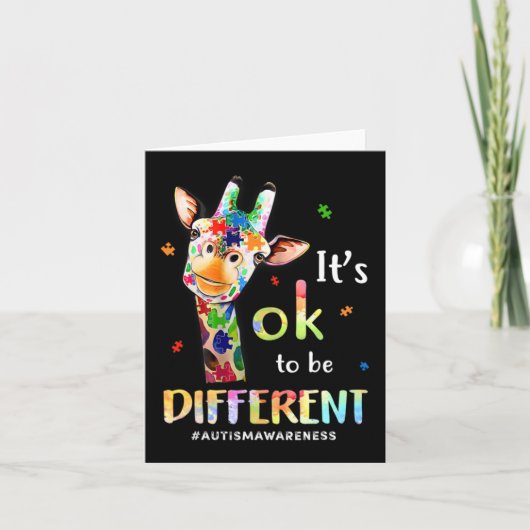 Autismus Bewusstsein Niedlich Giraffe Tier Es ist Karte (Vorderseite)